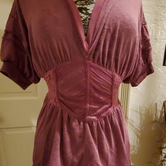 Free People mauve top with cutout back, size S - Picture 2 of 4